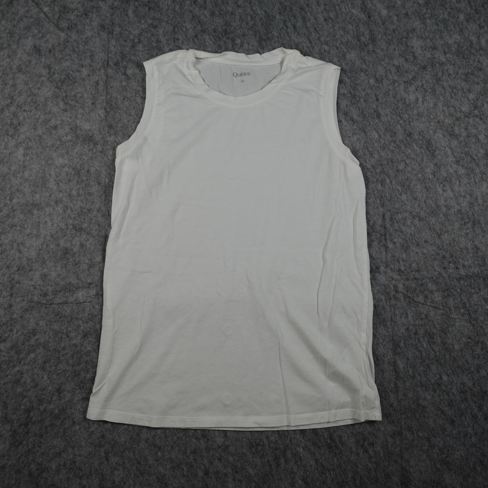 Quince Tank Women Extra Small White Cotton Modal Muscle‎ Sleeveless Solid Top